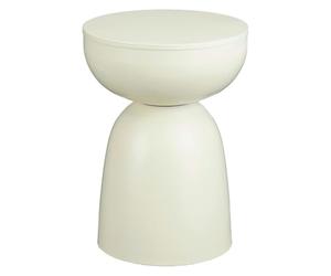 Mica Decorations Elliot Table d’Appoint Ronde H45 x Ø32 cm - Table Basse Compacte pour Salon ou Chambre - Table de Nuit Moderne en Métal Thermolaqué - Blanc Cassé