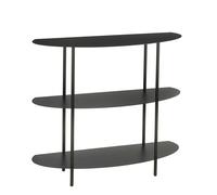 MICA Decorations Etagere Murale - Meuble de Rangement pour Decoration Maison - Etagere Rangement pour Plantes et Objets - Structure en Metal - 90 x 28 x 81 cm - Noir