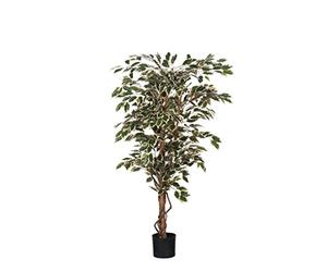 MICA Decorations Ficus Hawaii dans Pot en Plastique Plante Artificielle, Polyester, Vert, Multicolore, Polyester, Vert/Multicolore, 75 x 75 x 150 cm