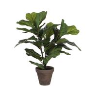 Mica Decorations Ficus lyrata Plante artificielle dans pot de fleurs Stan - H35 x Ø45 cm - Vert