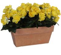 Mica Decorations Fleur artificielle Begonia - 29x13x25 cm - Polyester - Jaune
