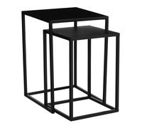 Mica Decorations Goa Lot de 2 table d'appoints - H42 cm - Noir