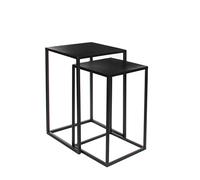 MICA Decorations Goa Table d'appoint en métal Noir H 55 & 48 cm