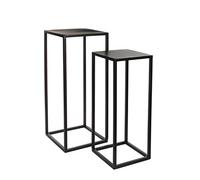Mica Decorations Goa Table d'appoint - Lot de 2 - L30 x l30 x H70 cm - Métal - Noir