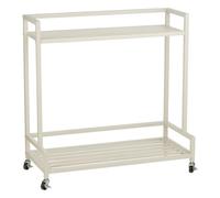 MICA Decorations Greenrax Étagère à plantes sur roulettes - Support pour plantes d'intérieur, plantes extérieures ou outils de jardin - 80 x 35 x 81 cm - Fer - Blanc cassé