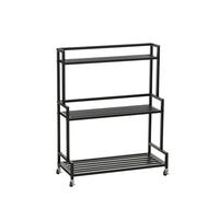 MICA Decorations Greenrax Meuble de Rangement sur Roulettes - Etagere Rangement pour Plantes Interieur, Plantes Exterieur ou Outils de Jardinage - 80 x 35 x 100 cm - Fer - Nero