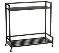 MICA Decorations Greenrax Meuble de Rangement sur Roulettes - Etagere Rangement pour Plantes Interieur, Plantes Exterieur ou Outils de Jardinage - 80 x 35 x 81 cm - Fer - Nero