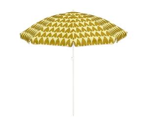 MICA Decorations Heart Parasol de Plage - H180 x Ø160 cm - Marron