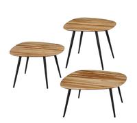 Mica Decorations Jailey Table d'appoint - Lot de 3 - Marron