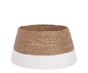 Mica Decorations Jupe de Sapin de Noël Ø50 x H26 cm - Cache Pied en Jonc de Mer - Blanc Cassé