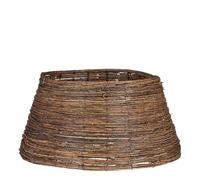 MICA Decorations Jupe de Sapin Noël, Couvre Pied Sapin Noël, Tapis de Neige Noel, Cache Pied Sapin - H26 x Ø55 cm - Branches de Saule - Brun