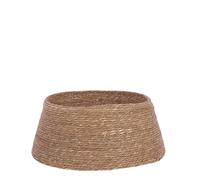 MICA Decorations Jupe de Sapin Noël, Couvre Pied Sapin Noël, Tapis de Neige Noel, Cache Pied Sapin - H26 x Ø58 cm - Jonc de mer - Brun