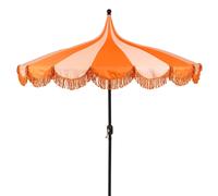 Mica Decorations Kim Parasol Rayé Avec Sac De Transport - Protection Solaire 238 X Ø235 Cm - Parasol Plage Jardin Ou Balcon - Polyester, Acier - Orange Orange