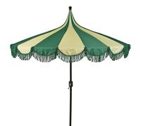 Mica Decorations Kim Parasol Rayé Avec Sac De Transport - Protection Solaire 238 X Ø235 Cm - Parasol Plage Jardin Ou Balcon - Polyester, Acier - Vert Foncé