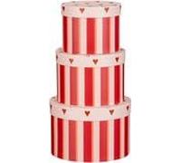 MICA Decorations Lot de 3 boîtes de rangement en papier FSC Mix Rouge 14 x 21 cm