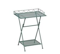 MICA Decorations Marseille Table de Balcon - Étagère à Plantes - 50 x 38 x 68 cm - Table d'appoint - Fer résistant aux intempéries - Meubles de Balcon - Vert