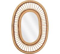 Mica Decorations Miroir mural ovale - L59 x l40 x H3 cm - Rotin - Marron clair