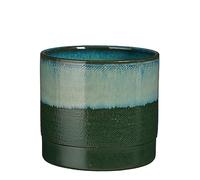 MICA Decorations Olof Pot de Fleurs d'interieur - H20 x Ø22 cm - Terre Cuite - Vert foncé