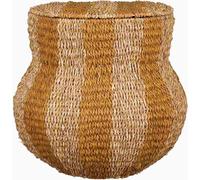 Mica Decorations Panier de rangement Tacoma avec couvercle - H47 x Ø50 cm - Jute - Jaune