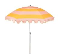Mica Decoration Parasol inclinable avec motif à rayures, 238 x Ø 195 cm, protection solaire pour jardin ou balcon, polyester, acier, rose, orange