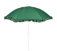 MICA Decorations Parasol Inclinable avec Volants - Protection Solaire 238 x Ø195 cm - Parasol Plage Jardin ou Balcon - Polyester, Acier - Vert