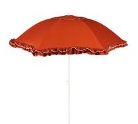 MICA Decorations Parasol Inclinable à Rayures - Protection Solaire 238 x Ø195 cm - Parasol Plage Jardin ou Balcon - Polyester, Acier - Jaune, Rose