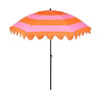 Mica Decorations Parasol Inclinable À Rayures - Protection Solaire 238 X Ø197 Cm - Parasol Plage Jardin Ou Balcon - Polyester, Acier - Vert Clair, Vert Foncé Orange