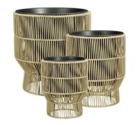 Mica Decorations Peta Pot Plante - Lot de 3 - Pot de Fleur Exterieur pour Fleurs