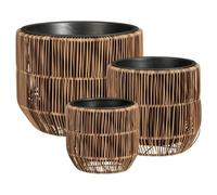 Mica Decorations Peta Pots de Fleurs - Lot de 3 - Pot Plante pour Fleurs et Plan
