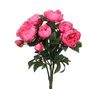Mica Decorations Pivoine bouquet de fleurs artificielles - H55 x Ø40 cm - Rose foncé