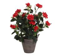Plantes artificielles en pot - Mica Decorations - Rosier rouge - H33 x Ø25 cm - Aspect naturel - Décoratif