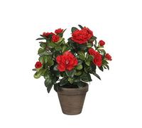 BOTANIC®-Azalée rouge plante artificielle en pot Stan gris H 27 x diamètre 20 cm