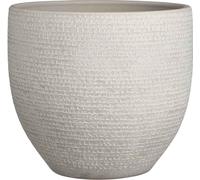 Mica Decorations Carrie Pot de fleurs terre cuit rond gris clair 26 x Ø 29 cm - Pot de plante