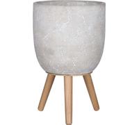 Mica Decorations Pot de fleurs Jimmy - 21x21x33 cm - Ciment - Gris clair