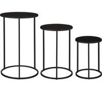 Mica Decorations Table d'appoint Quinty - 32x32x50 cm - Fer - Noir - Set de 3