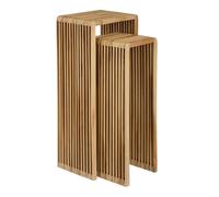 MICA Decorations Yonker Table des Plantes - Lot de 2 - L35 x l25 x H80 cm - Bois recyclé - Marron