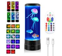 Micacorn 12" Lampe Méduse, Jellyfish Lampes avec 17 Couleurs RGB 4 Modes, Lampe Meduse Lumineuse Aquarium Avec Télécommande Câble de type-C, Veilleuse Enfant Adulte pour Chambre Nursery Maison