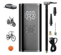 Micacorn Compresseur à Air Portatif 4500mAh Gonfleur Pneus Voiture Electrique sans Fil avec Ecran LCD Mini Pompe à Air Électrique Rechargeable avec Lampe LED pour Vélo Auto Moto Balle