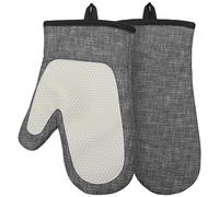 Micacorn Gants de Four, Gants de Cuisine Silicone avec Doublure en Tissu Éponge de Coton et Surface Antidérapante en Silicone Sergé, Gloves pour la Cuisson des Aliments Faisant Cuire Barbecue