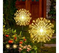 Micacorn Lampe Solaire Exterieur Jardin, 2 Pièces Feu d'artifice Solaire 300 LEDs 8 Modes Lumières de Starburst Étanche Lumière Solaire Exterieur pour Jardin Pelouse Terrasse Noël Décoration