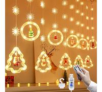Micacorn Rideau Lumineux Noël 3M USB Lumière de Fenêtre de Noël 8 Modes 110 LEDs Rideau Guirlande Lumineuse Noël 3D Lumières Avec Télécommande pour Fenêtre Noël Nouvel An Mariage Chambre