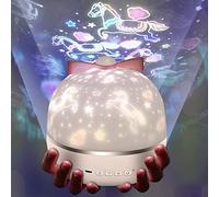 Micacorn Veilleuse Enfant Etoile Projection, LED Veilleuse Etoile Projecteur 360° Rotation avec 6 films de projection, Bébé Veilleuse Projecteur pour Anniversaire, Noël, Chambre, Cadeaux
