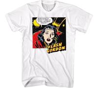 MICAOJI Flash Gordon 80's Movie Dale Arden We're Going to Crash Men's T Shirt White M