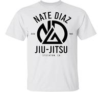 MICAOJI Johnnie Nate Diaz T-shirt Nate Diaz Jiu Jitsu Homme Tendance Noir, Noir , M