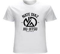 MICAOJI Johnnie Nate Diaz T-Shirt Nate Diaz Jiu Jitsu Men's Trend White M