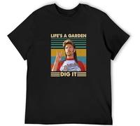 MICAOJI Life's A Garden Dig It Top Sweatshirt Short Sleeve Black L