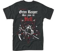 MICAOJI Men's Grim Reaper See You in Hell T Shirt Black L