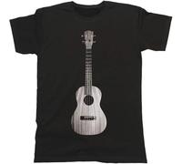MICAOJI Mens Ukulele T Shirt Music Instrument Musician Band Gig Guitar Gift Black S