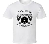 MICAOJI T-shirt blanc If I Die While Lifting Weights, blanc, 3XL