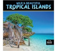 MICASA Calendrier mural 2026 Îles tropicales sauvages et magnifiques 12 mois | 30,5 x 61 cm ouvert | Papier épais et robuste | Cadeau | Calendrier 2026